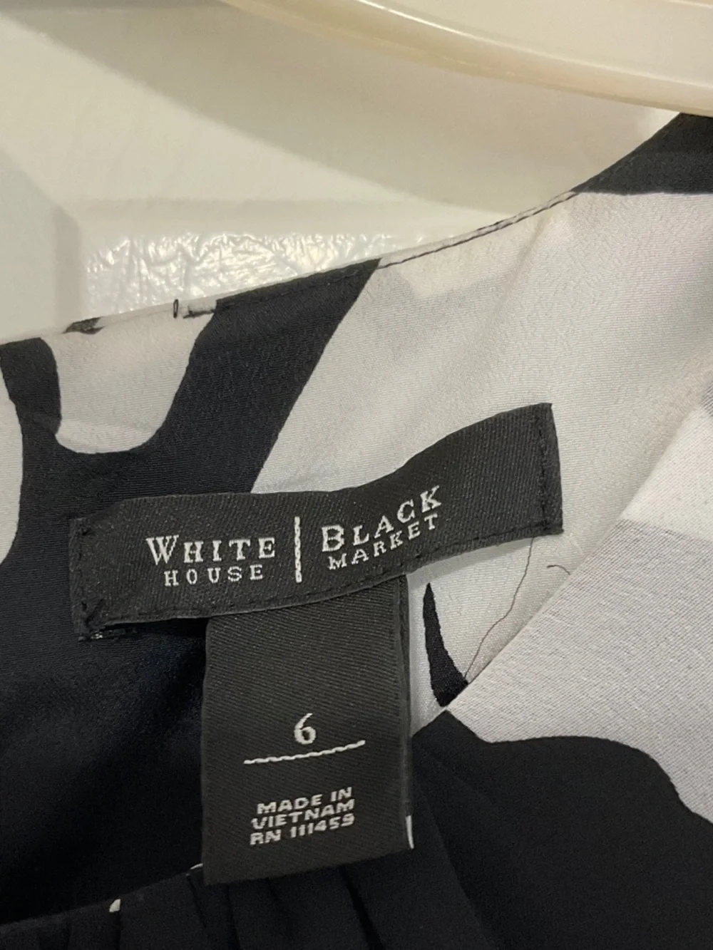 White House Black Market Black and White Floral Midi Dress - Picture 2 of 3